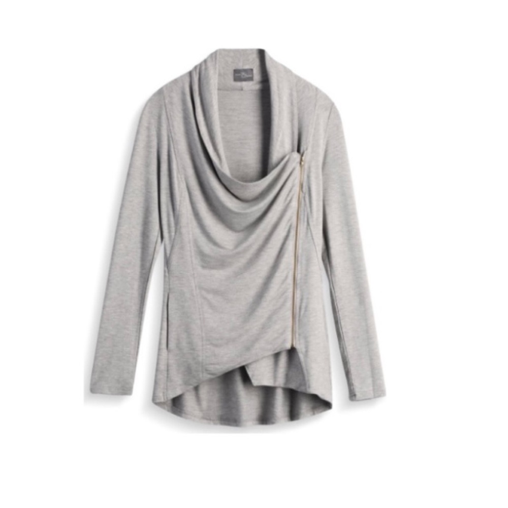 Stitch Fix Market & Spruce Alan French Terry Asymmetrical Zip Cardigan